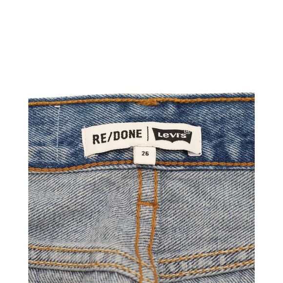 Re/done x Levis Zip Up Mini Skirt in Blue Cotton